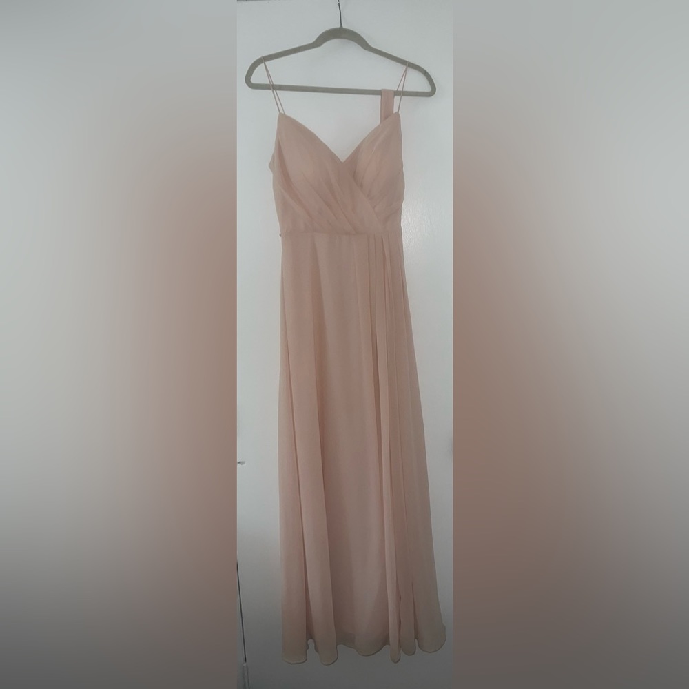 Levkoff Chiffon V-back A-Line Bridesmaid Dress - Petal